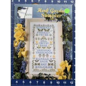 Herb Garden Cross Stitch Sampler Pattern - Sage Oregano Bay Thyme Tarragon++